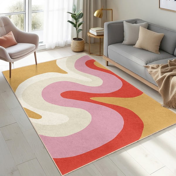 Žuti /ružičasti periv tepih 120x180 cm Raspberry Creamsicle – Mila Home-image-4