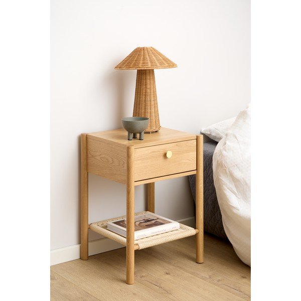 Noćni ormarić u dekoru hrasta u svijetloj prirodnoj boji Monfort – Actona-image-1