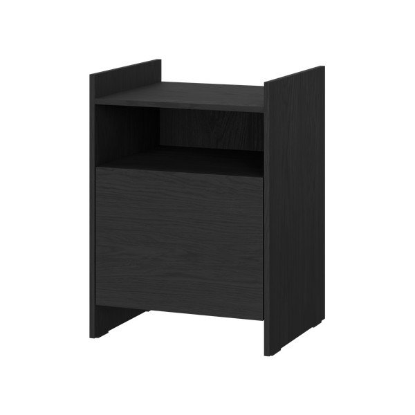 Crni noćni ormarić s policama Toopt – noo.ma