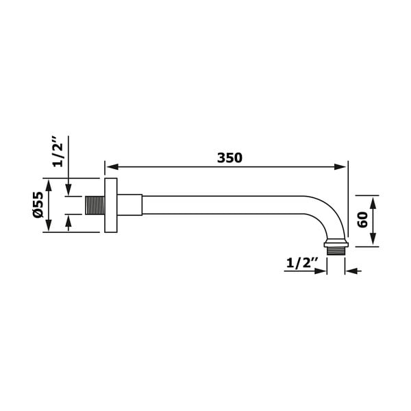 Mat crni mjedeni priključni dio za tuš Aqualine  – Sapho-image-1