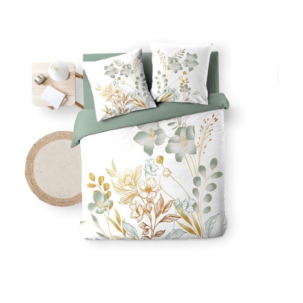 Bijela/zelena pamučna posteljina za bračni krevet/za produženi krevet 240x220 cm Lolita – douceur d'intérieur-image-4