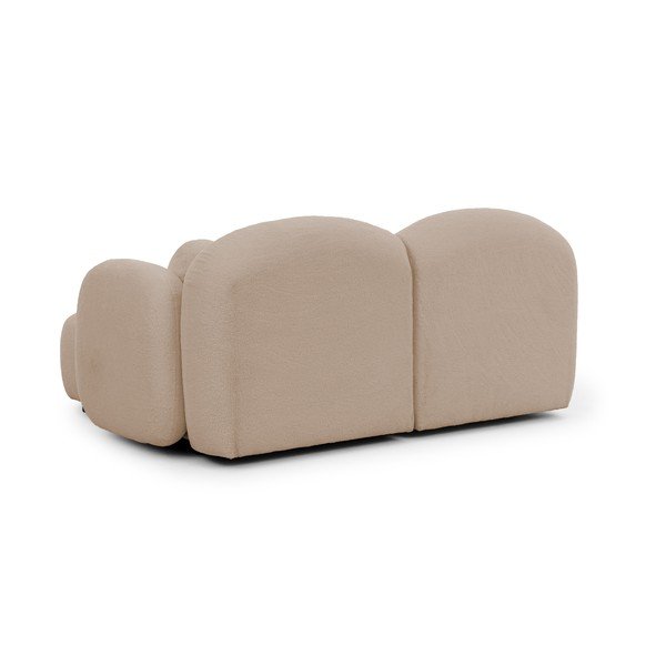 Svjetlo smeđa kutna garnitura od bouclé tkanine (s desnim kutom/s ležaljkom) Orbit – Ropez-image-3