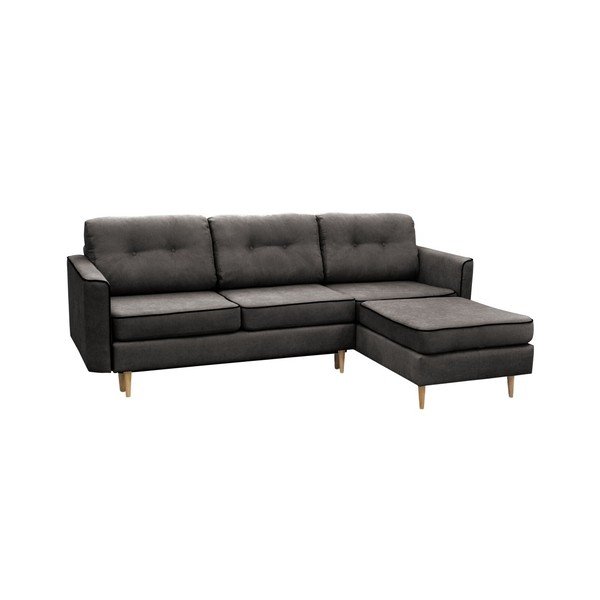 Tamnosivi kauč na razvlačenje sa svijetlim nogama Mazzini Sofas Ladybird, desni kut-image-2