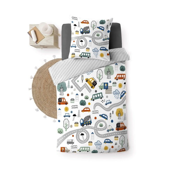 Bijela pamučna dječja posteljina za krevet za jednu osobu 140x200 cm Pti Bolide – douceur d'intérieur-image-4