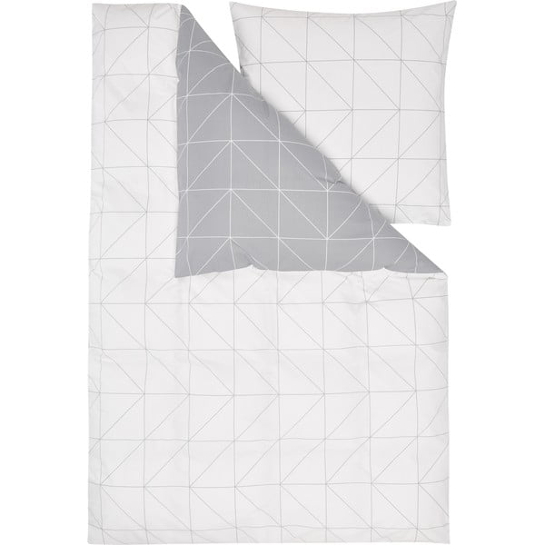 Bijelo-siva pamučna posteljina od 46 Marla, 135 x 200 cm