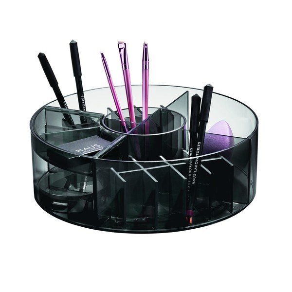 Mat crni kupaonski kozmetički organizator od reciklirane plastike Cosmetic Carousel - iDesign-image-3