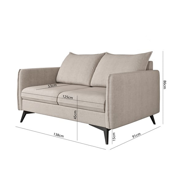 Bež sofa 138 cm Juli Bis – Ropez-image-3