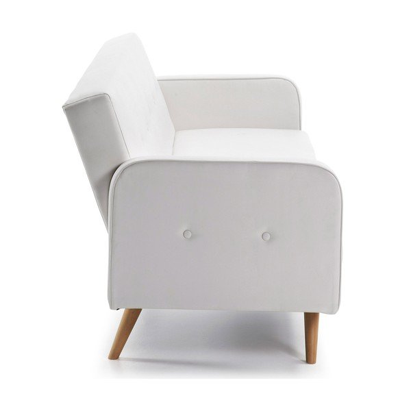 Bijeli kauč na razvlačenje od imitacije kože Kave Home Regor-image-3