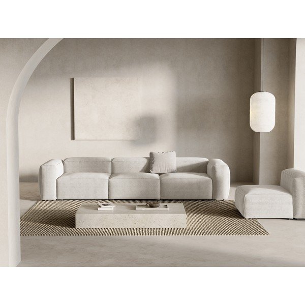 Bež sofa od samta 364 cm Bergamo – Cosmopolitan Design-image-1