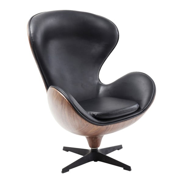 Crno-smeđa fotelja Kare Design Swivel