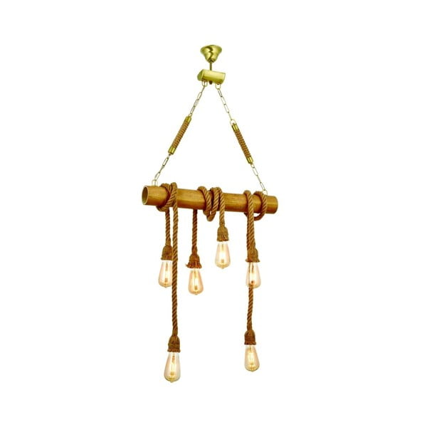 Viseća svjetiljka od grabovog drveta Bambu 6lı