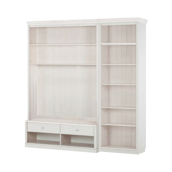 Bijeli TV set od masivnog bora 214x223 cm Anita – Støraa-image-2