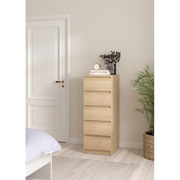 Komoda u dekoru hrasta u prirodnoj boji 40x111x50 cm Naia – Tvilum-image-1