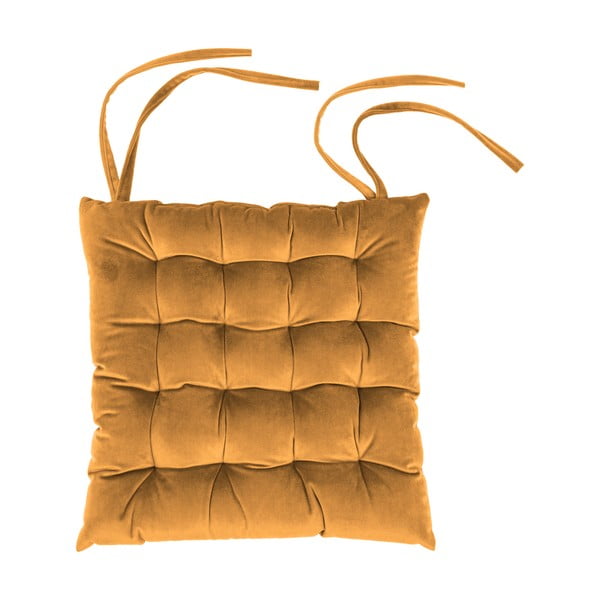 Narančasti baršunasti jastuk za sjedenje Tiseco Home Studio, 37 x 37 cm