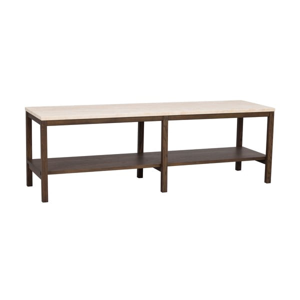 Smeđe-bež konzolni stol s kamenom pločom 140x40 cm Orwel - Rowico-image-2