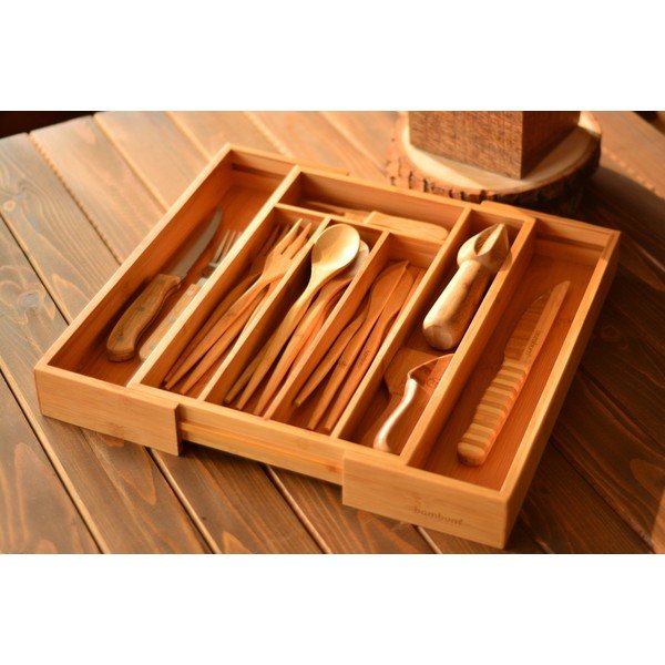 Organizer pribora za jelo od bambusa Bambum Casilias, 25,5 x 35,5 cm-image-1