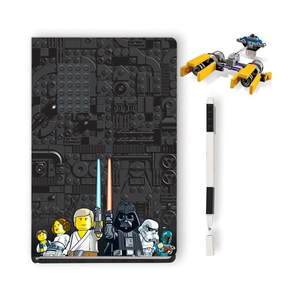 Set bilježnica, kemijska olovka i figurica LEGO® Star Wars Podracer