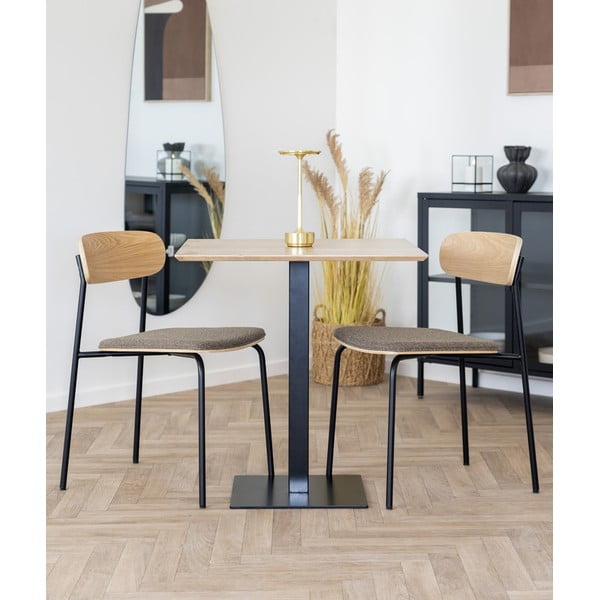 Crna/smeđa sklopiva blagovaonska stolica u dekoru jasena Estepona – House Nordic-image-1