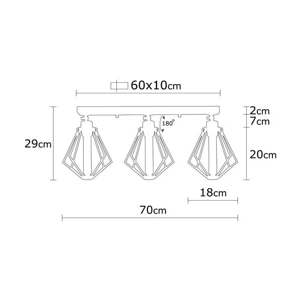Crna/u zlatnoj boji stropna svjetiljka s metalnim sjenilom ø 18 cm Oylat – Opviq lights-image-3
