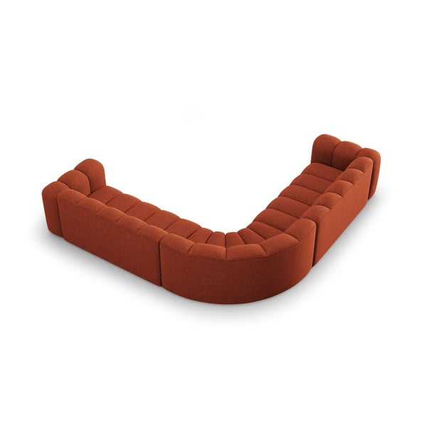 Ciglasta kutna garnitura od šenila Lupine – Micadoni -image-3