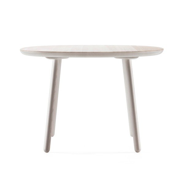 Sivi blagovaonski stol od punog drveta EMKO Naive, ⌀ 110 cm-image-2