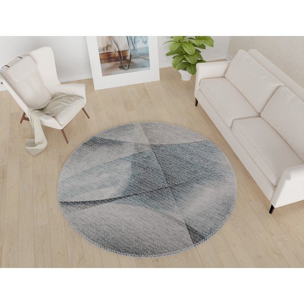 Svijetlo sivi perivi okrugli tepih ø 100 cm – Vitaus-image-1