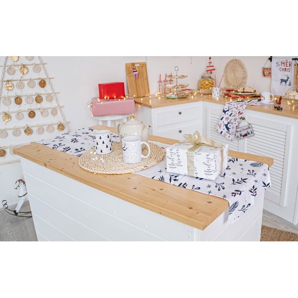 Božićni pamučni nadstolnjak 140x40 cm Merry Blue Christmas - Butter Kings-image-1
