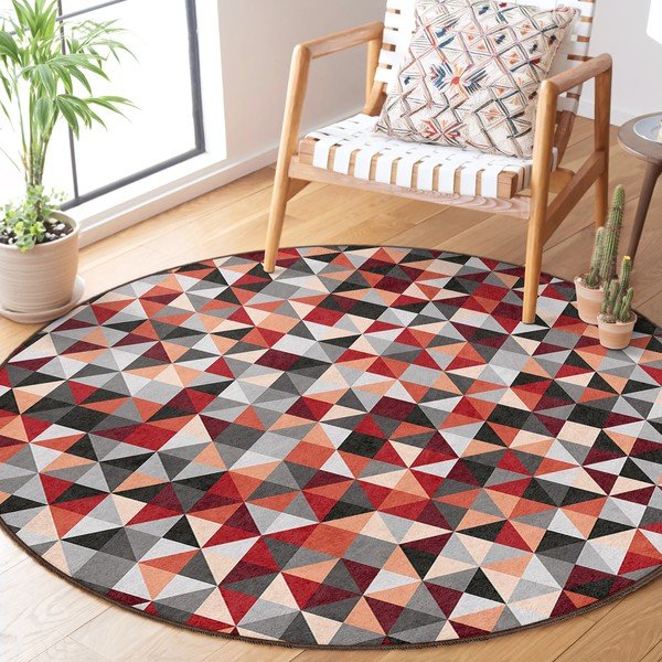 Crveni/sivi perivi okrugao tepih ø 120 cm Ignite – Mila Home-image-3