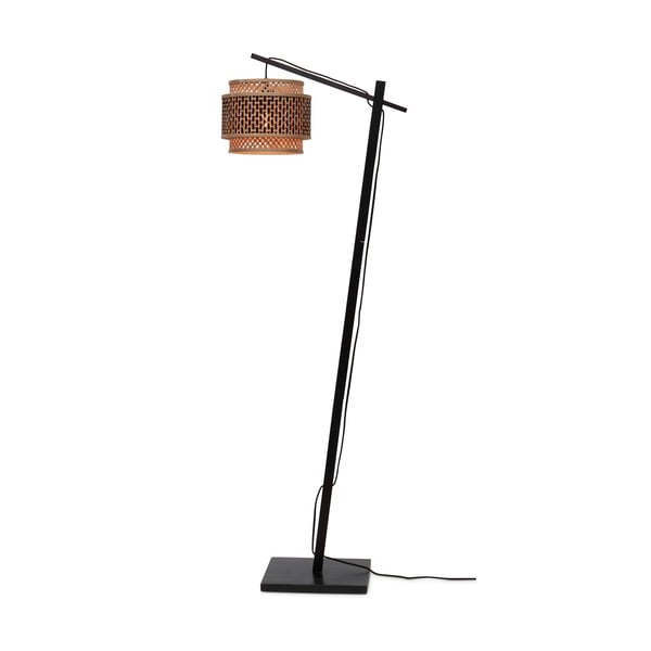 Crna/u prirodnoj boji stojeća svjetiljka s bambusovim sjenilom (visina 150 cm) Bhutan – Good&Mojo