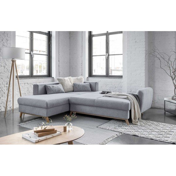 Svijetlo siva kutna garnitura na razvlačenje Miuform Scandic Lagom L, lijevi kut-image-4