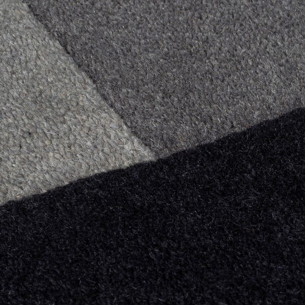 Crni/sivi ručno rađen vunen tepih 120x180 cm Collage Monochrome – Flair Rugs-image-3