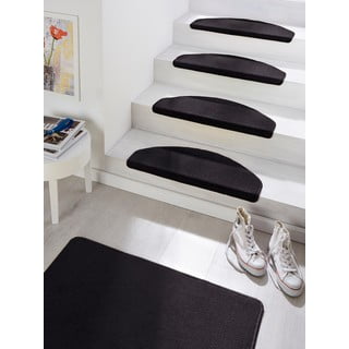 Set od 15 crnih tepiha za stepenice Hanse Home Fancy, 23 x 65 cm