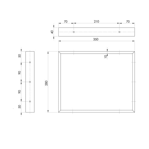Crna željezna potpora za pult 35x4 cm – Sapho-image-1