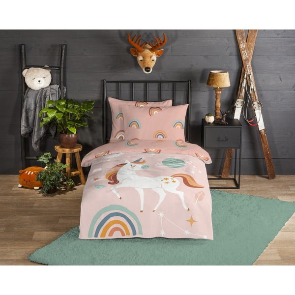 Flanelska dječja posteljina za krevet za jednu osobu 140x200 cm Unidance – Good Morning-image-1