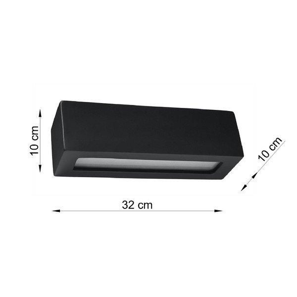 Zidna crna keramička lampa Sollux Vega-image-2