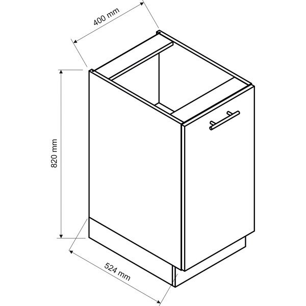 Donji kuhinjski ormarić (širina 40 cm) Kai – STOLKAR-image-1