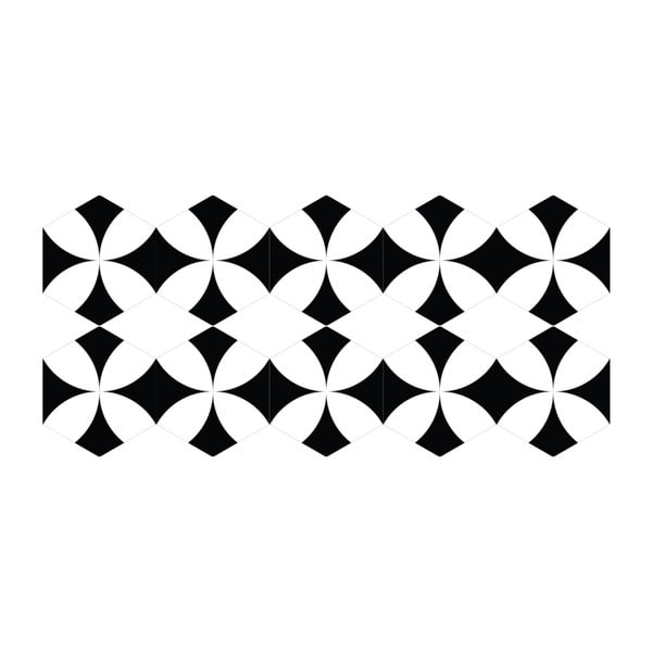 Set od 10 podnih naljepnica Ambiance Hexagons Bernardo, 40 x 90 cm