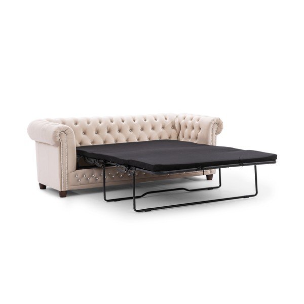 Bež baršunasti sklopiva sofa 203 cm York Blik – Ropez-image-2