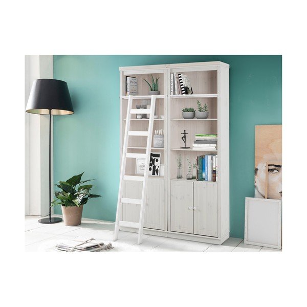 Bijela biblioteka od masivnog bora 148x223 cm Anita – Støraa-image-1