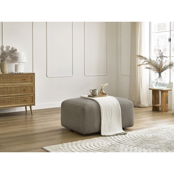 Sivi/smeđi tabure od bouclé tkanine Tina – Bobochic Paris-image-1