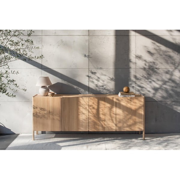 Komoda od punog hrasta u prirodnoj boji 220x85x42 cm Dvor – Gazzda-image-3