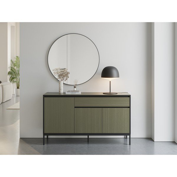 Tamno zelena niska komoda 140x80 cm Lorenza – Marckeric-image-1