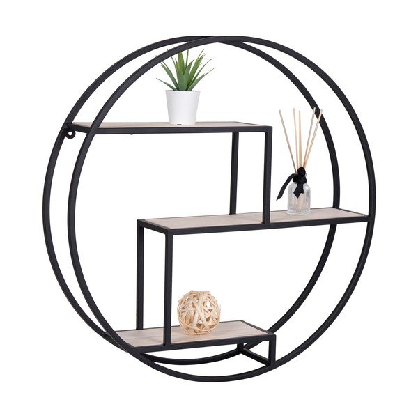 Podna polica od masivne paulovnije u crno-natur boji 62 cm Rotterdam – House Nordic-image-3