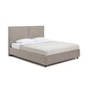 Smeđe-sivi tapecirani bračni krevet s podnicom i prostorom za odlaganje 160x200 cm Myra Bold – Bonami Selection