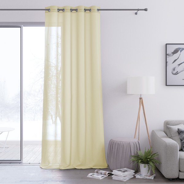 Svijetložuta zavjesa AmeliaHome Voile Eyelets, 160 x 250 cm-image-2