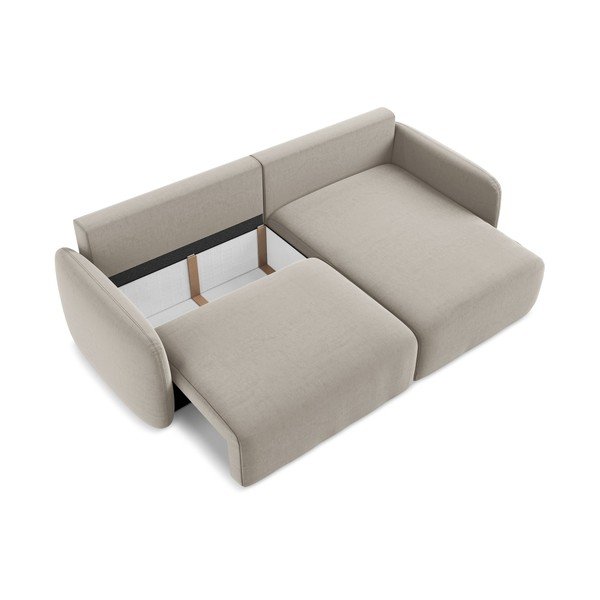 Smeđe-siva baršunasti sklopiva/s prostorom za odlaganje kutna garnitura (s desnim kutom/s ležaljkom) Kalena – Makamii-image-4