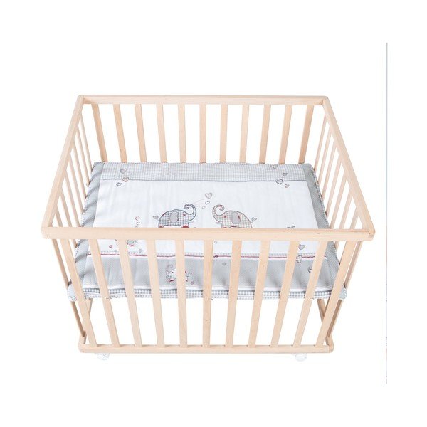 Putni krevetić na kotačićima 100x75 cm u prirodnoj boji Jumbo Twins – Roba-image-4