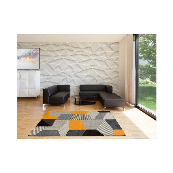 Sivo-narančasti tepih Universal Leo Gray, 140 x 200 cm-image-1