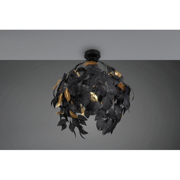 Mat crna metalna stropna svjetiljka s plastičnim sjenilom ø 38 cm Leavy – Reality-image-2