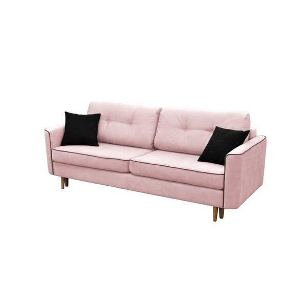 Ružičasti trosjed na razvlačenje sa svijetlim nogama Mazzini Sofas Ivy-image-1